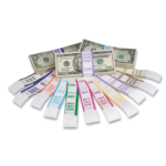 Currency Straps, 20# White - Blue - $100