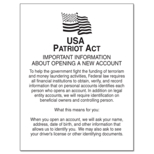 CIP (Patriot Act) Notice