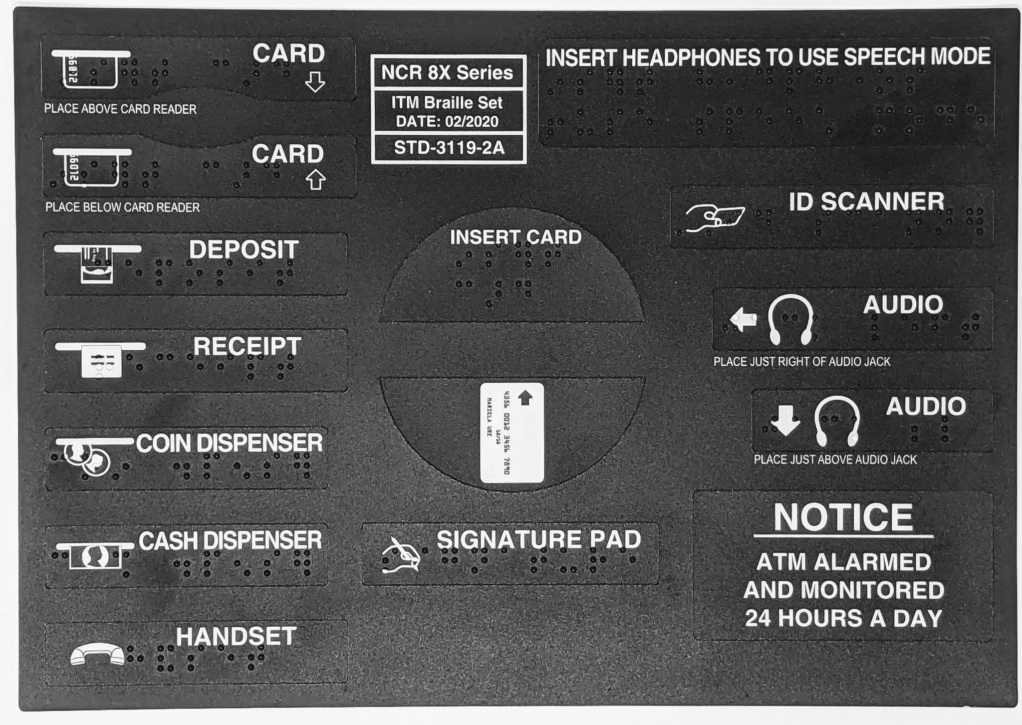 NCR 8X Series ITM Braille Decal Set Breckenridge Financial Supplies