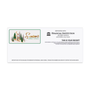 Holiday Teller Receipts, Printed Four-color litho, 2,500/case