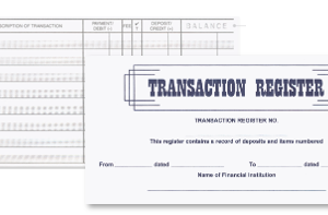 Checkbook Transaction Register, 3" x 6", 25 per pack