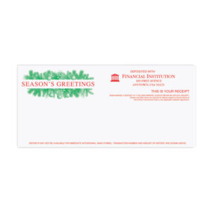 Holiday Teller Receipts, Printed Two-color litho, 2,500/case